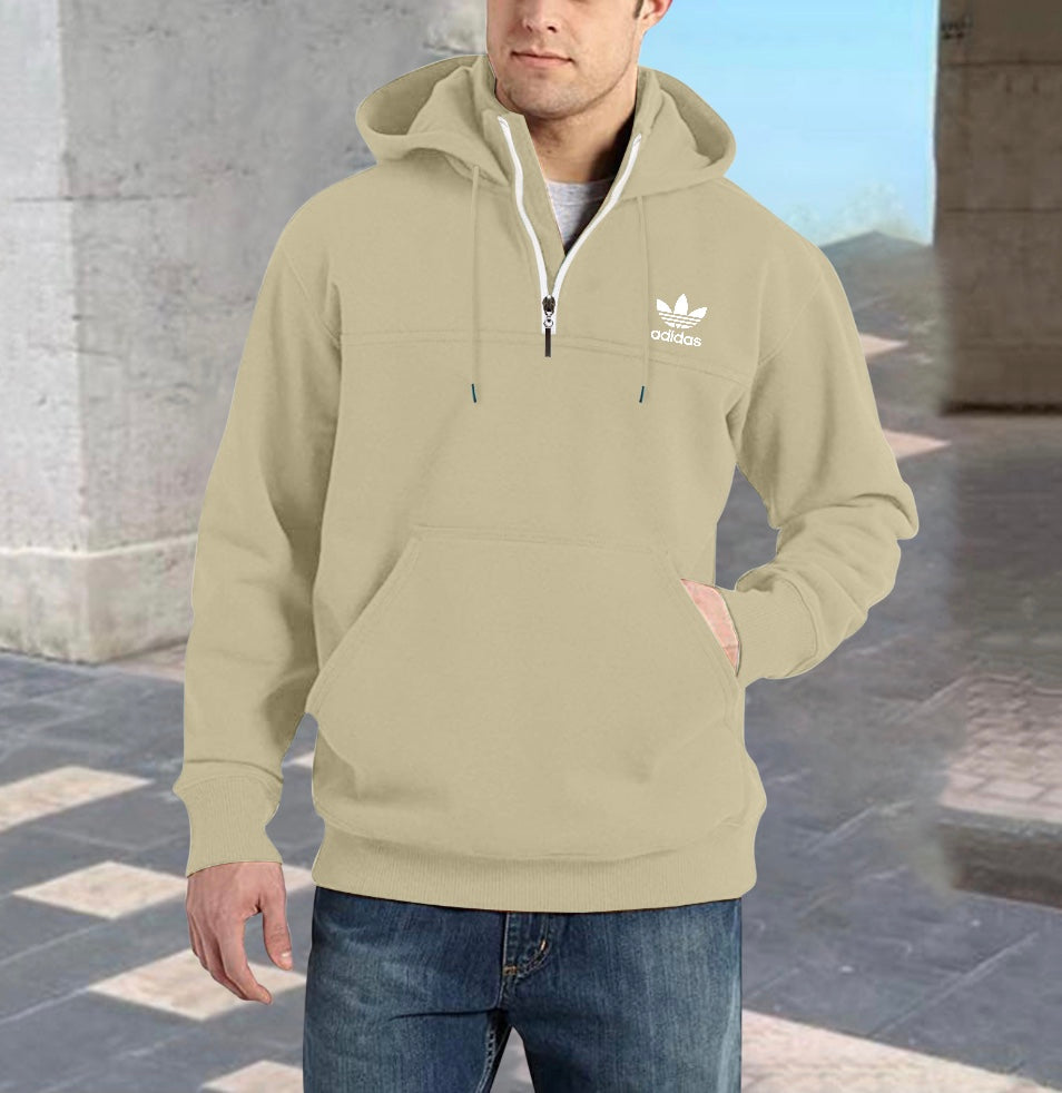 Sweatshirt à capuche à quart de tour pour hommes