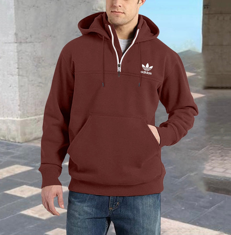 Sweatshirt à capuche à quart de tour pour hommes