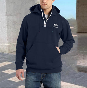 Sweatshirt à capuche à quart de tour pour hommes