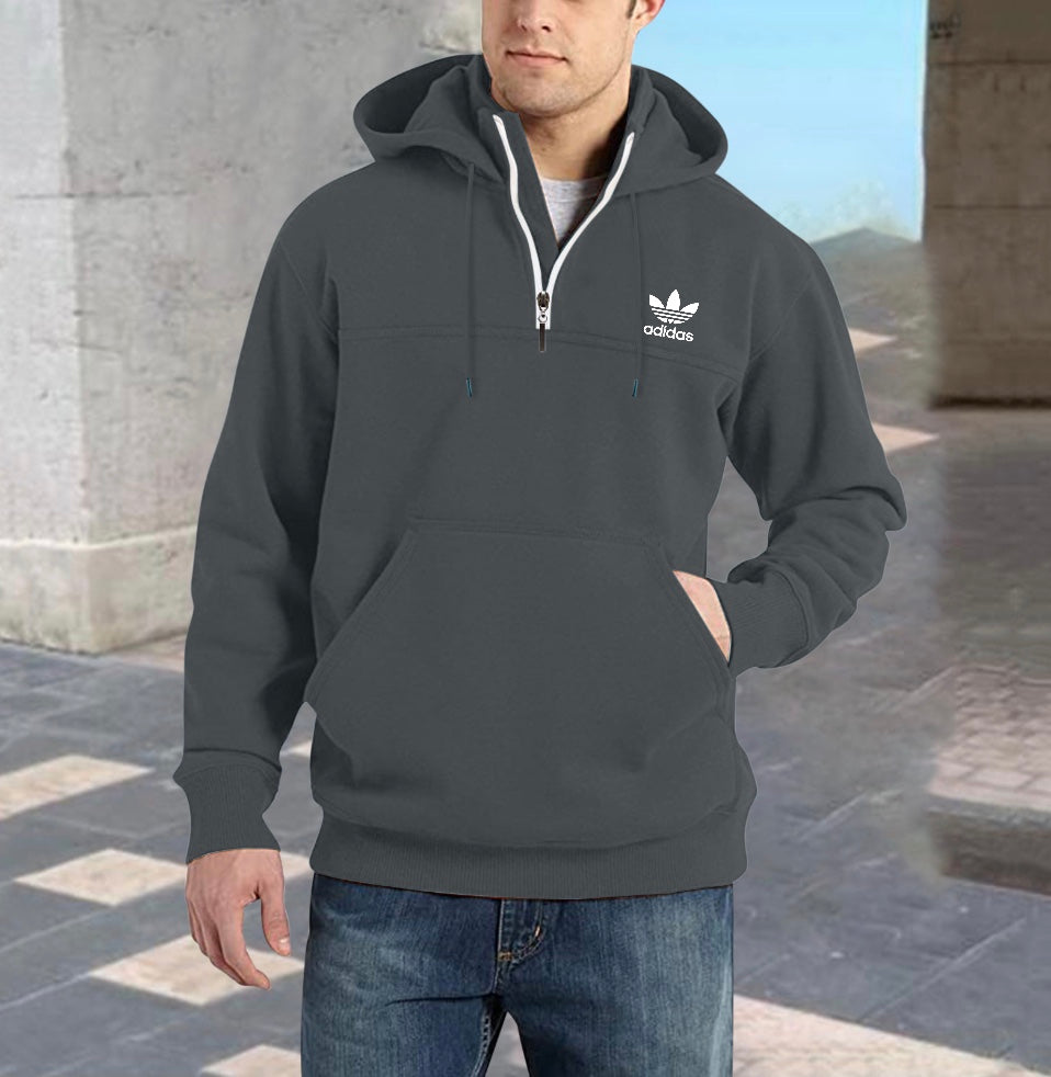 Sweatshirt à capuche à quart de tour pour hommes