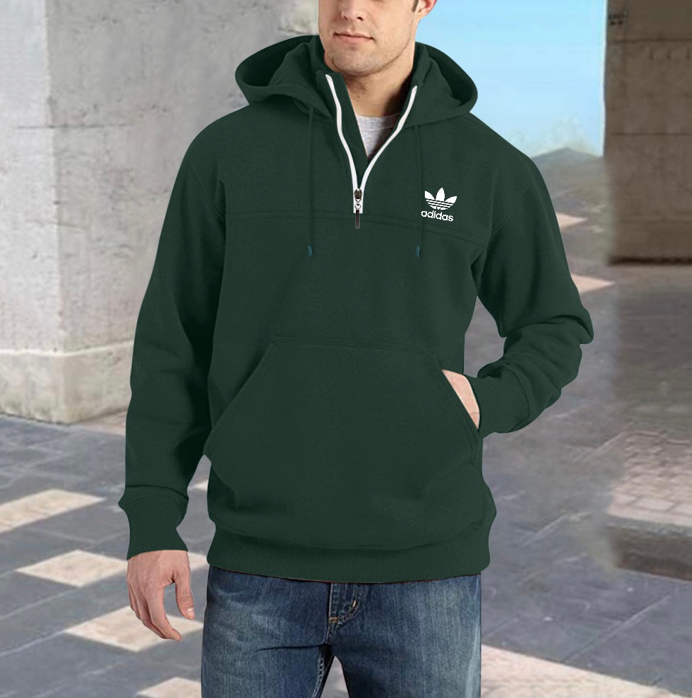 Sweatshirt à capuche à quart de tour pour hommes